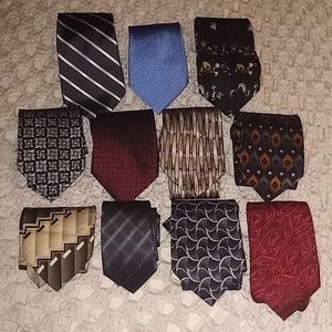Men's Neck Ties Bundle of 11 Assorted Brands
